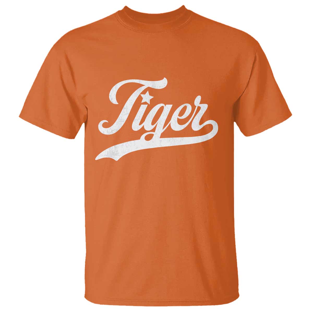 Retro Script Tiger T Shirt Vintage Sports Team Name TS10 Orange Print Your Wear