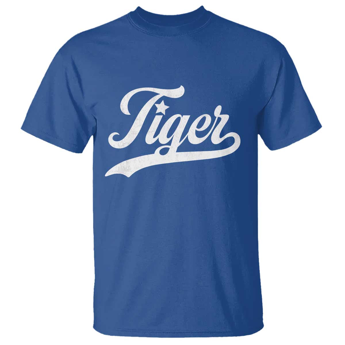 Retro Script Tiger T Shirt Vintage Sports Team Name TS10 Royal Blue Print Your Wear