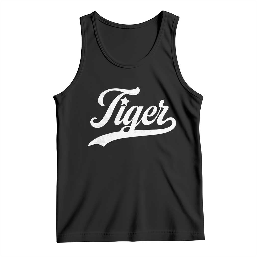 Retro Script Tiger Tank Top Vintage Sports Team Name TS10 Black Print Your Wear