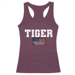 Classic Tiger Racerback Tank Top Retro Varsity Vintage Sports Team Name USA Flag TS10 Maroon Print Your Wear