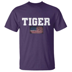 Classic Tiger T Shirt Retro Varsity Vintage Sports Team Name USA Flag TS10 Purple Print Your Wear