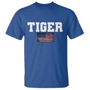 Classic Tiger T Shirt Retro Varsity Vintage Sports Team Name USA Flag TS10 Royal Blue Print Your Wear