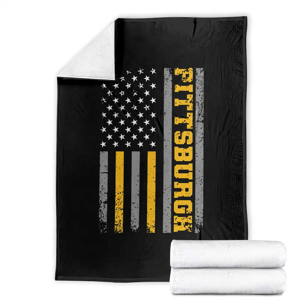 PFS Game Day Throw Blanket Retro Vintage USA Flag Patriotic American TS10 Black Print Your Wear
