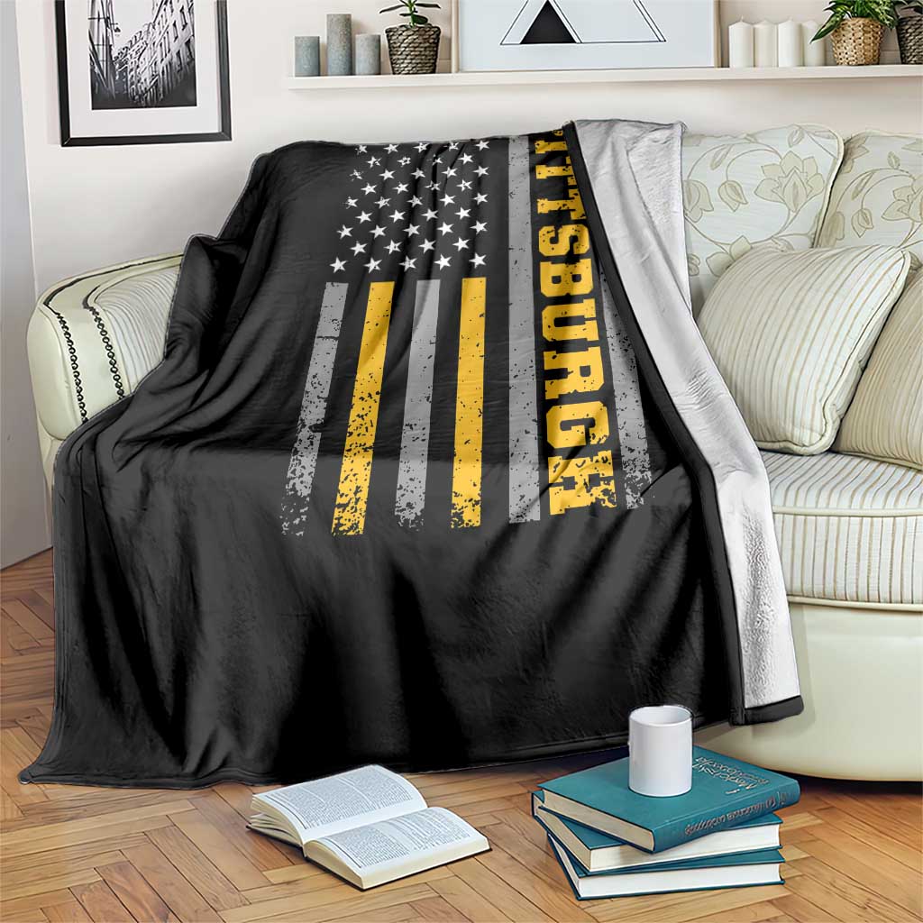PFS Game Day Throw Blanket Retro Vintage USA Flag Patriotic American TS10 Print Your Wear
