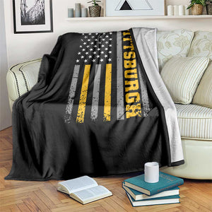 PFS Game Day Throw Blanket Retro Vintage USA Flag Patriotic American TS10 Print Your Wear