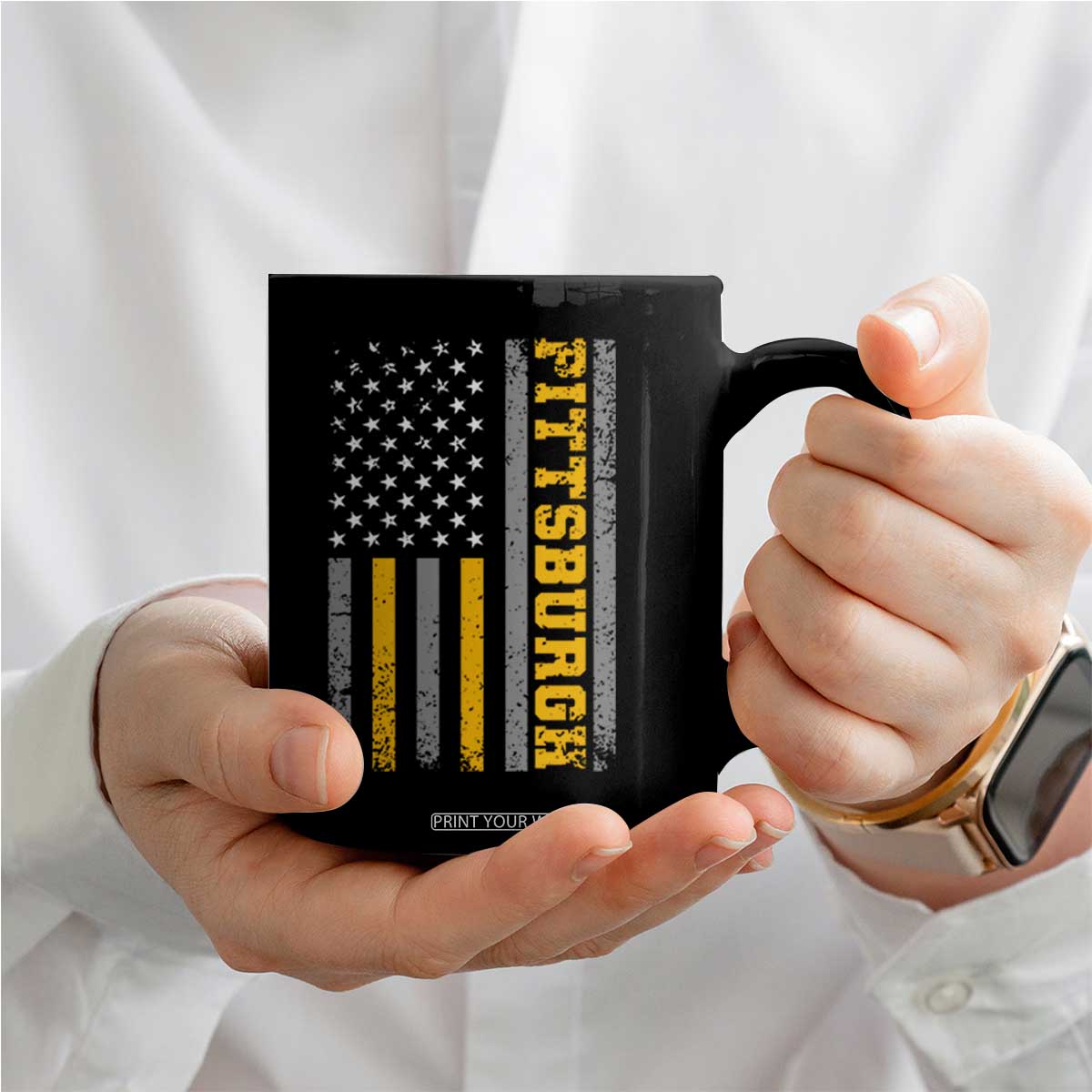 PFS Game Day Coffee Mug Retro Vintage USA Flag Patriotic American TS10 Print Your Wear
