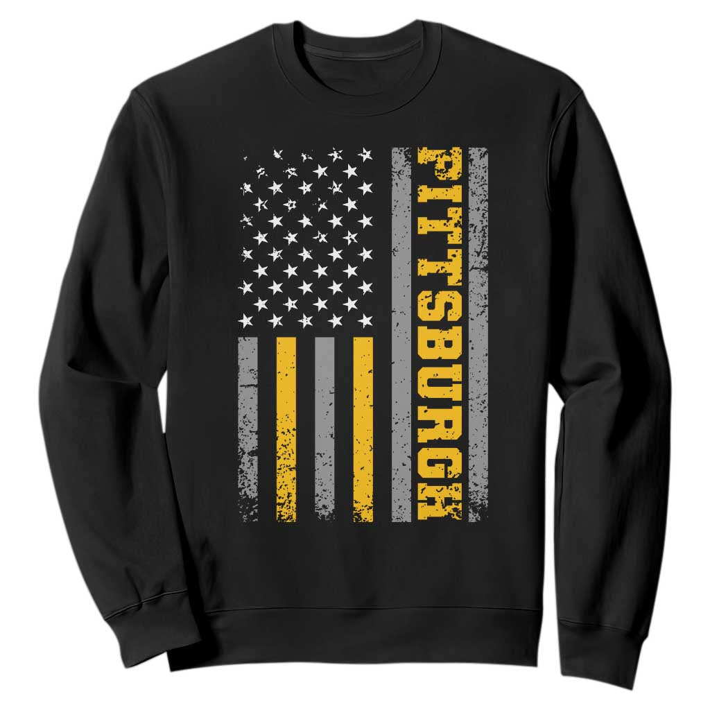PFS Game Day Sweatshirt Retro Vintage USA Flag Patriotic American TS10 Black Print Your Wear