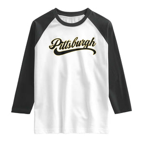 PFS Game Day Raglan Shirt Classic Retro Vintage Pennsylvania PA TS10 White Black Print Your Wear