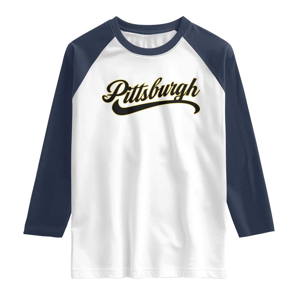 PFS Game Day Raglan Shirt Classic Retro Vintage Pennsylvania PA TS10 White Navy Print Your Wear