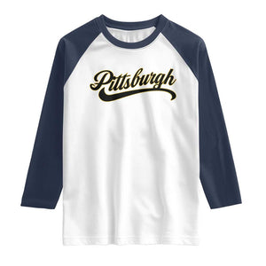 PFS Game Day Raglan Shirt Classic Retro Vintage Pennsylvania PA TS10 White Navy Print Your Wear
