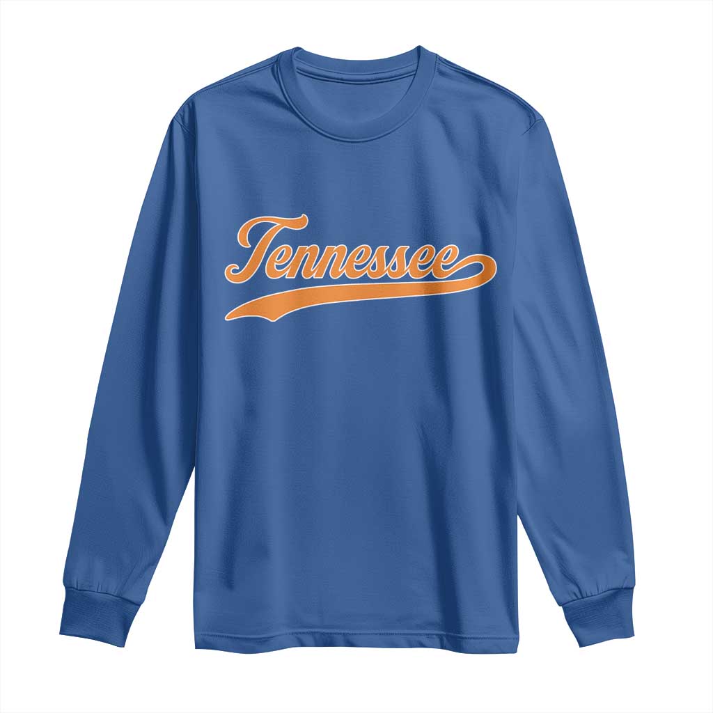 Vintage Tennessee Long Sleeve Shirt Classic TN Orange Print Retro Vintage TS10 Royal Blue Print Your Wear