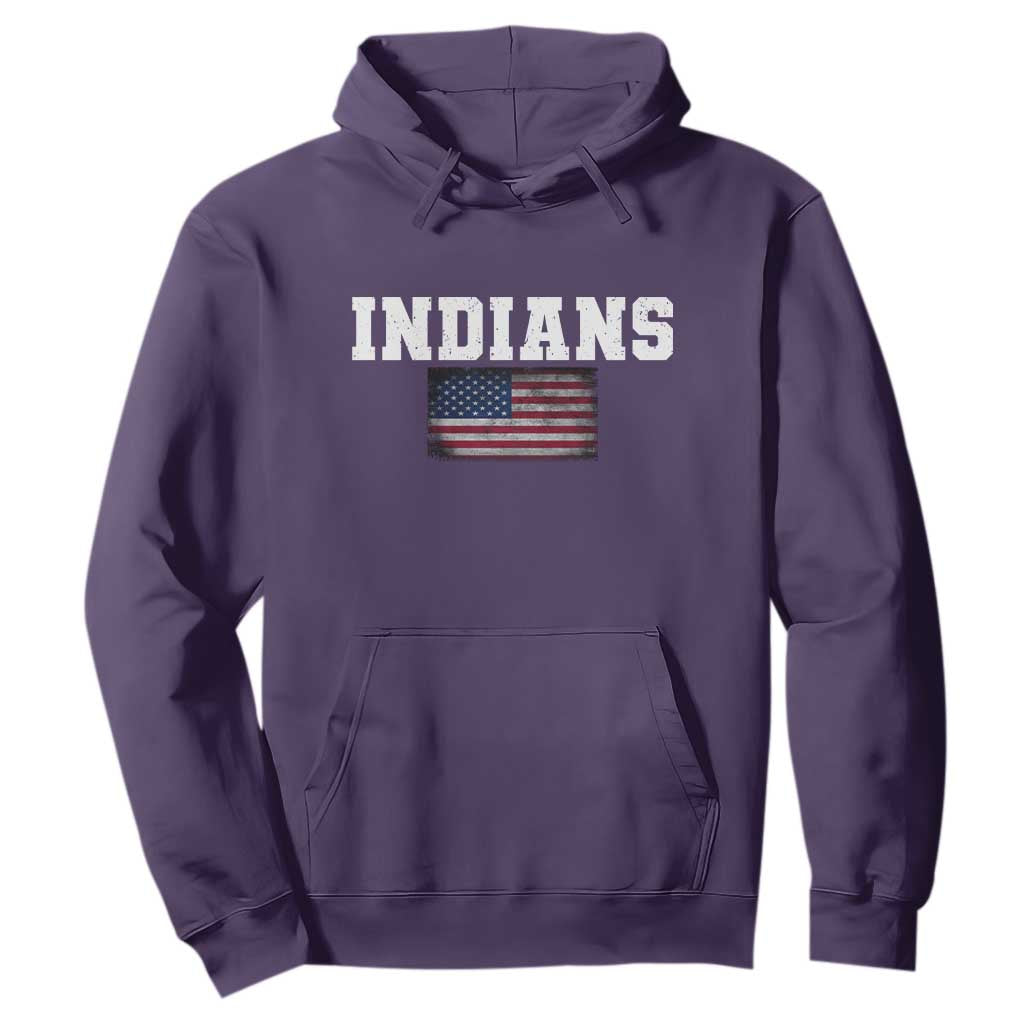 Classic Indians Hoodie Retro Varsity Vintage Sports Team Name USA Flag TS10 Purple Print Your Wear