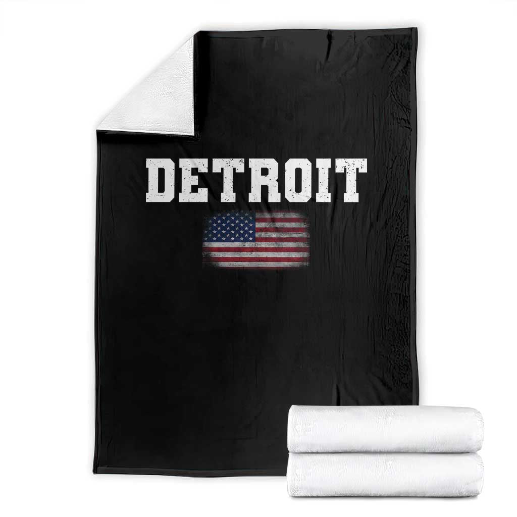 Classic LF Throw Blanket DFL Retro Varsity Vintage Sports Team Name USA Flag TS10 Black Print Your Wear