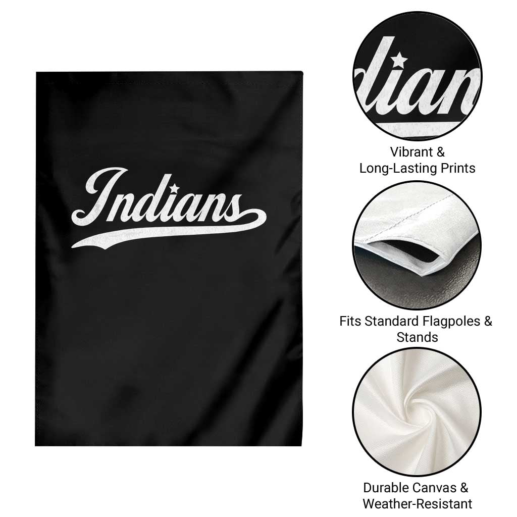 Retro Script Indians Garden Flag Vintage Sports Team Name TS10 Print Your Wear