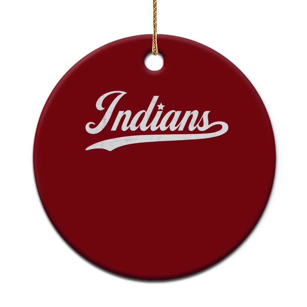 Retro Script Indians Ceramic Ornament Vintage Sports Team Name TS10 1pc Red Print Your Wear