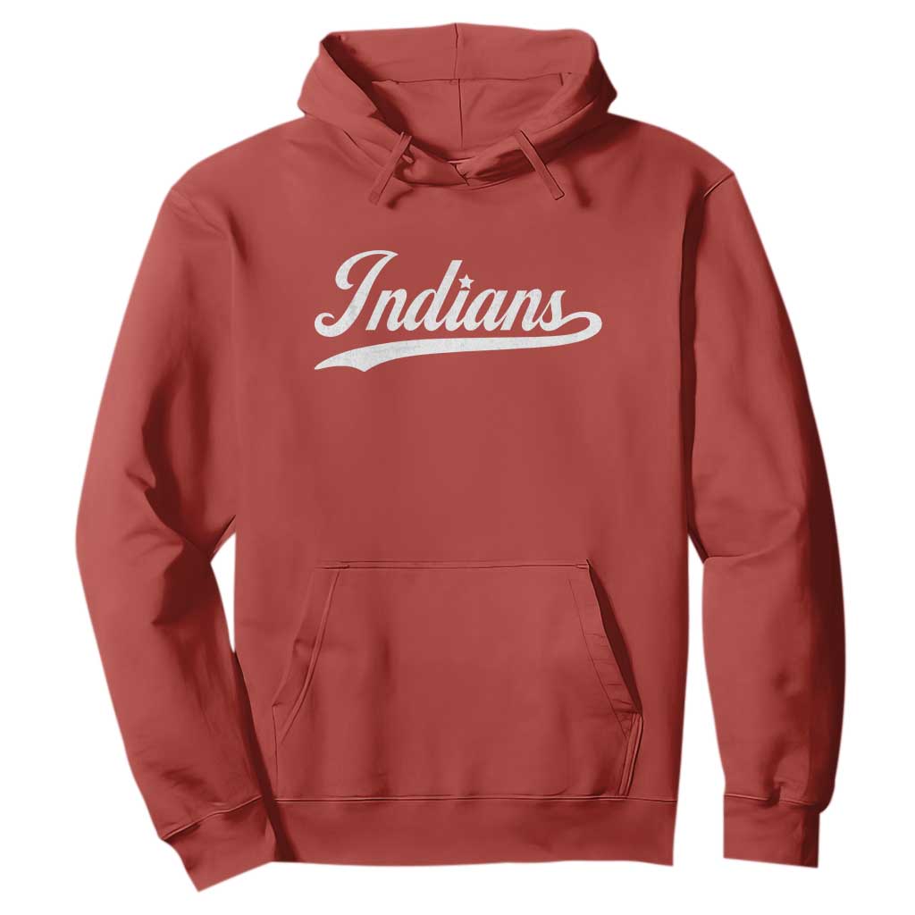 Retro Script Indians Hoodie Vintage Sports Team Name TS10 Red Print Your Wear