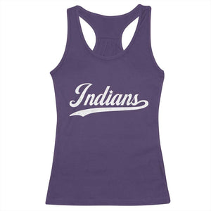Retro Script Indians Racerback Tank Top Vintage Sports Team Name TS10 Purple Print Your Wear