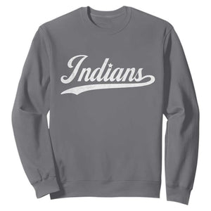 Retro Script Indians Sweatshirt Vintage Sports Team Name TS10 Charcoal Print Your Wear