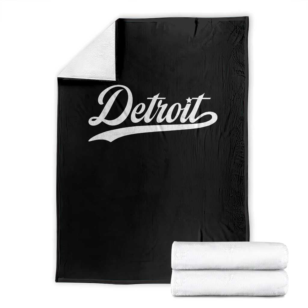 Retro Script DFL Throw Blanket Vintage Sports Team Name LF TS10 Black Print Your Wear