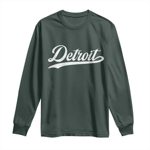 Retro Script DFL Long Sleeve Shirt Vintage Sports Team Name LF TS10 Dark Forest Green Print Your Wear