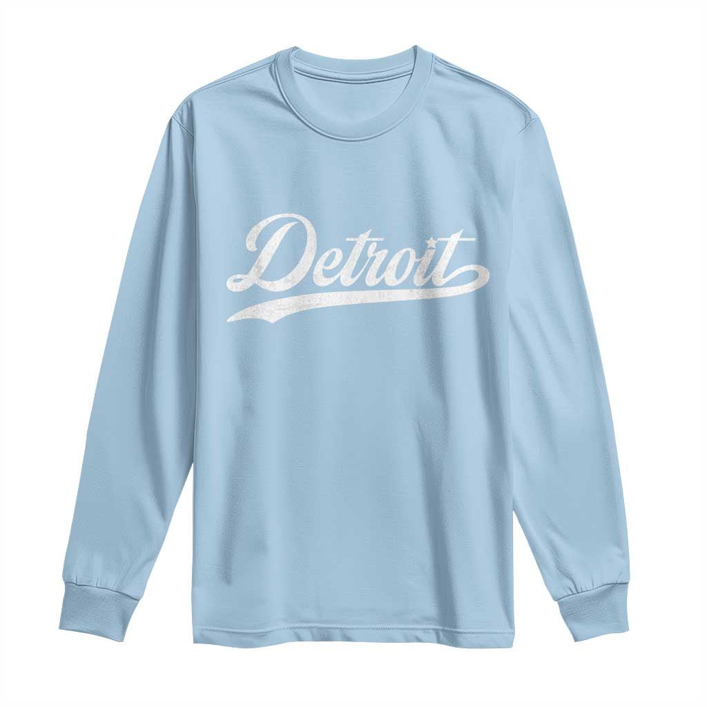 Retro Script DFL Long Sleeve Shirt Vintage Sports Team Name LF TS10 Light Blue Print Your Wear
