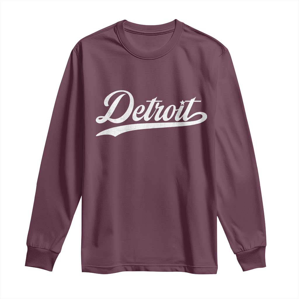 Retro Script DFL Long Sleeve Shirt Vintage Sports Team Name LF TS10 Maroon Print Your Wear
