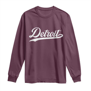 Retro Script DFL Long Sleeve Shirt Vintage Sports Team Name LF TS10 Maroon Print Your Wear