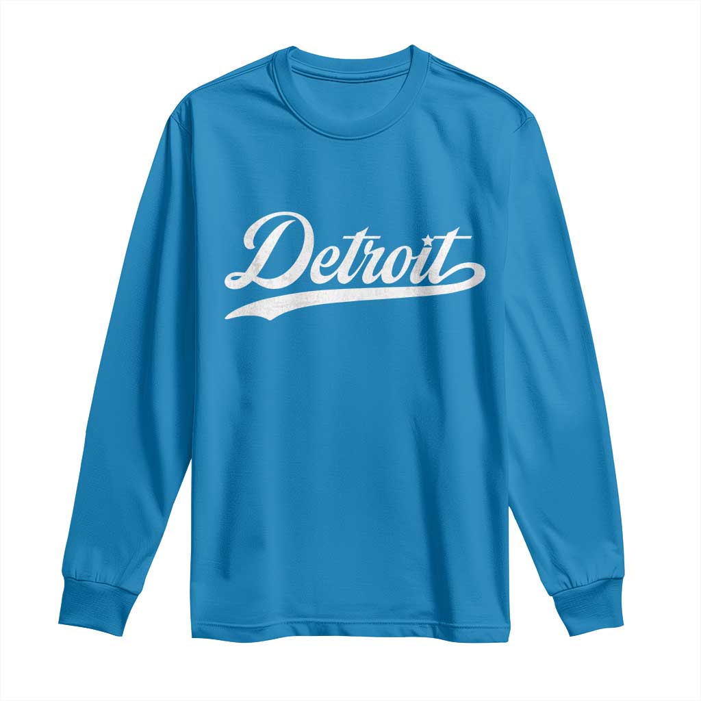 Retro Script DFL Long Sleeve Shirt Vintage Sports Team Name LF TS10 Sapphire Print Your Wear