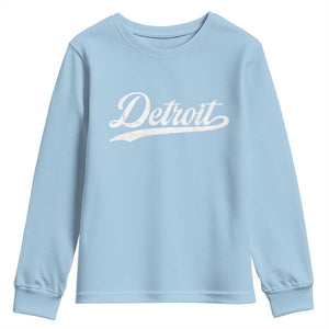 Retro Script DFL Youth Sweatshirt Vintage Sports Team Name LF TS10 Light Blue Print Your Wear