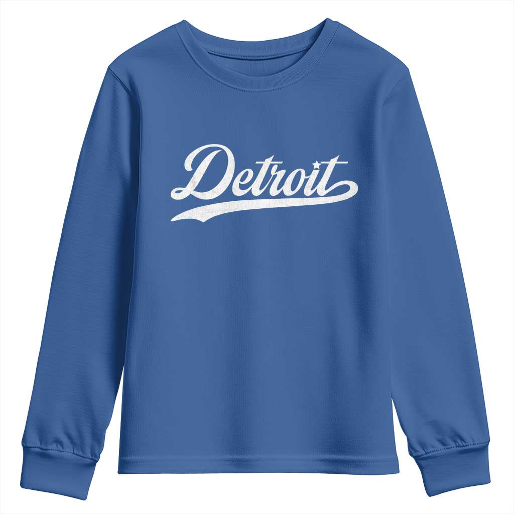 Retro Script DFL Youth Sweatshirt Vintage Sports Team Name LF TS10 Royal Blue Print Your Wear