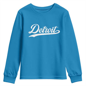 Retro Script DFL Youth Sweatshirt Vintage Sports Team Name LF TS10 Sapphire Print Your Wear