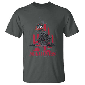 Marine Veteran 250th Anniversary T Shirt Retro Military Corps American Flag TS10 Dark Heather Print Your Wear