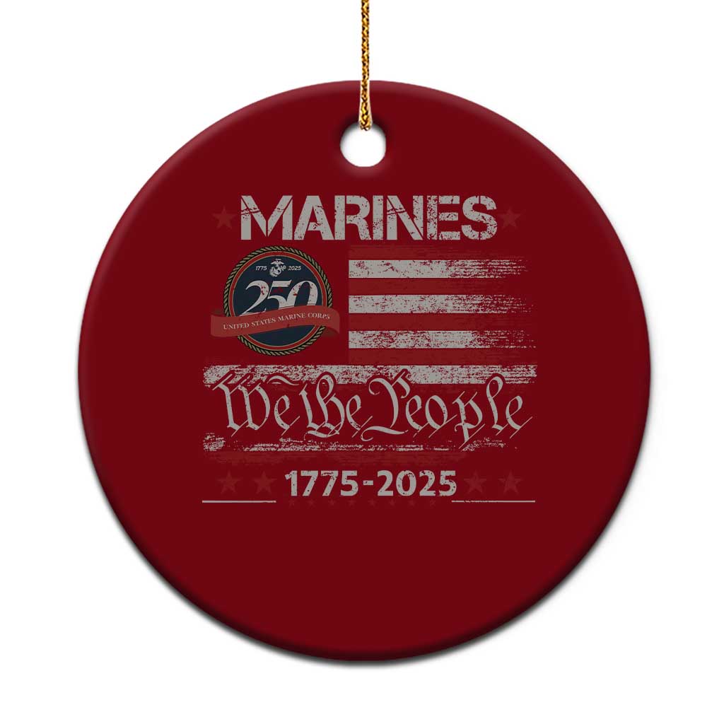 Marine Veteran 250th Anniversary Ceramic Ornament Retro Patriotic Military Gift American Flag TS10 1pc Red Print Your Wear