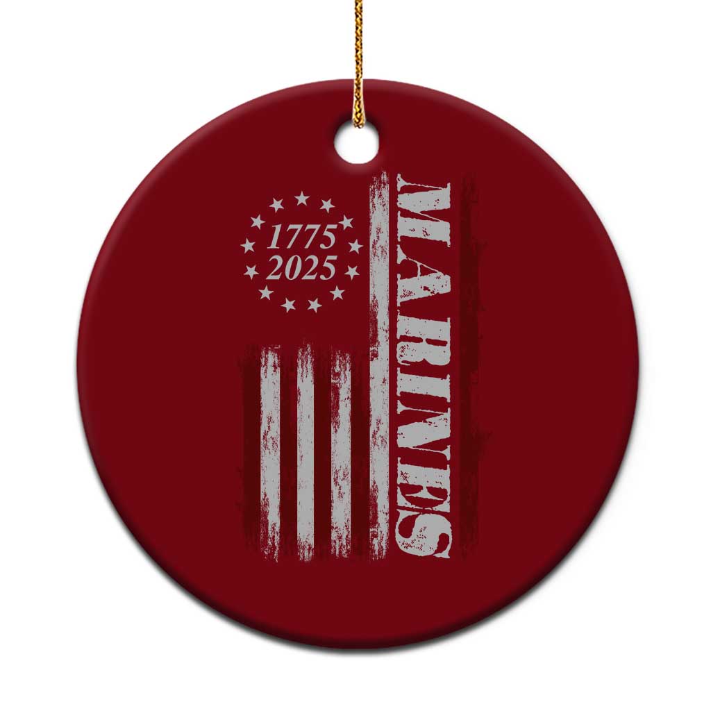 Marine 250th Anniversary Ceramic Ornament Retro Patriotic Military Veteran Gift American Flag TS10 1pc Red Print Your Wear