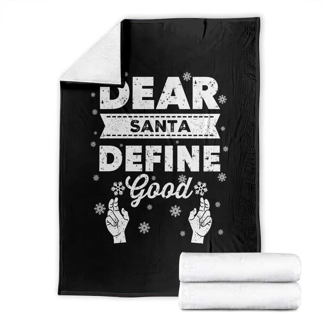 Dear Santa Christmas Throw Blanket Naughty Nice Funny Funny Family Xmas Pajamas TS10 Black Print Your Wear
