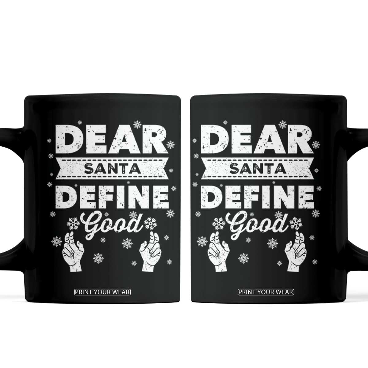 Dear Santa Christmas Coffee Mug Naughty Nice Funny Funny Family Xmas Pajamas TS10 Black Print Your Wear