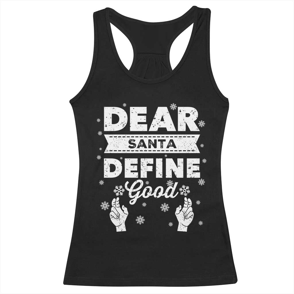 Dear Santa Christmas Racerback Tank Top Naughty Nice Funny Funny Family Xmas Pajamas TS10 Black Print Your Wear