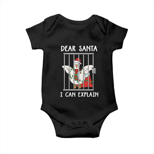 Funny Christmas Goose Baby Onesie Dear Santa I Can Explain Xmas Meme TS10 Black Print Your Wear