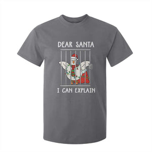 Funny Christmas Goose T Shirt For Kid Dear Santa I Can Explain Xmas Meme TS10 Charcoal Print Your Wear