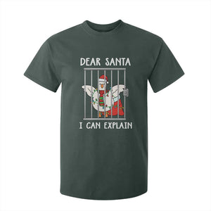 Funny Christmas Goose T Shirt For Kid Dear Santa I Can Explain Xmas Meme TS10 Dark Forest Green Print Your Wear