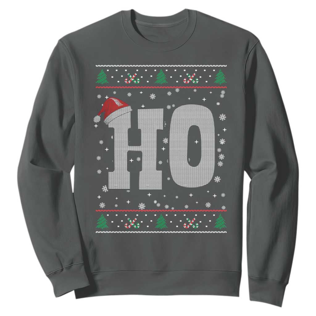 Where's My Ho At Matching Ugly Christmas Sweatshirt Ho Funny Couples TS10 Dark Heather Print Your Wear