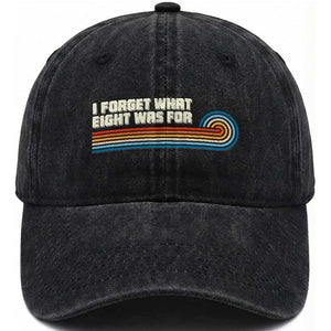 Retro 70s Stripes Funny Saying I Forget What Eight Was For Washed Cotton Baseball Cap