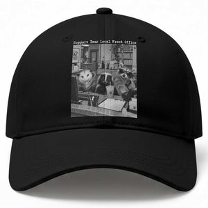 Funny Front Office Squad Raccoon Possum Receptionist Baseball Cap Dental Administrative Assistant Appreciation Humor