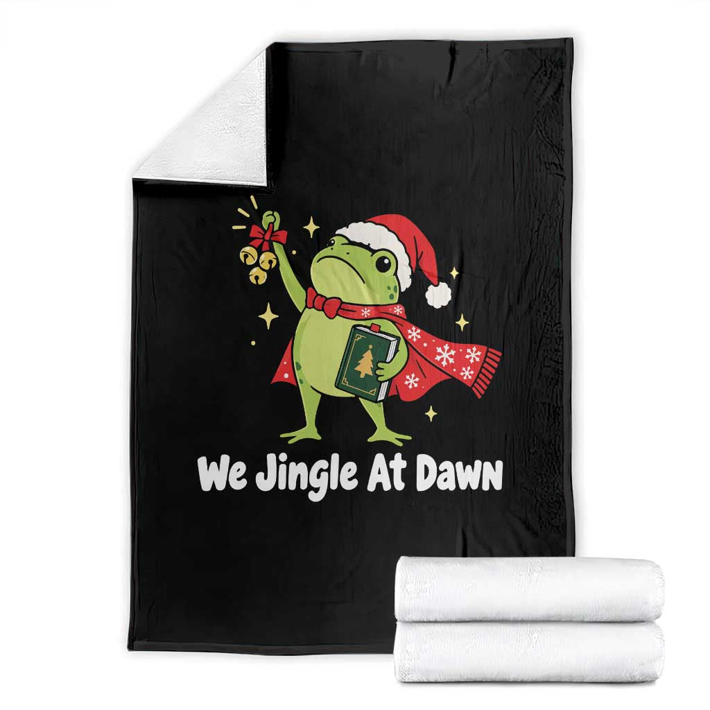 Funny Christmas Frog Jingle Bells Throw Blanket We Jingle At Dawn