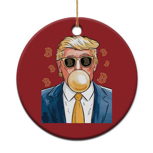 Trump Bitcoin Christmas Ornament 2024 President Funny Golden Trump Bubble Gum TS10 Print Your Wear