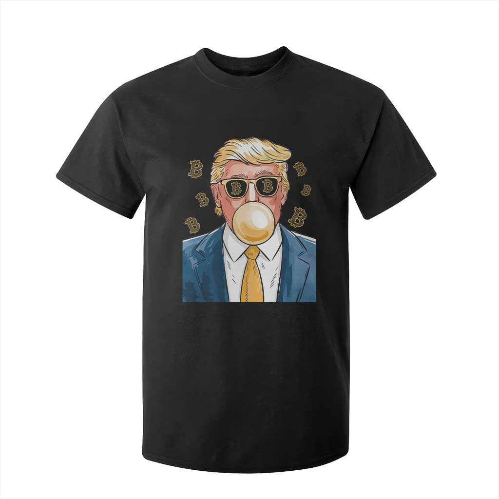 Trump Bitcoin T Shirt For Kid 2024 President Funny Golden Trump Bubble Gum TS10 Black Print Your Wear