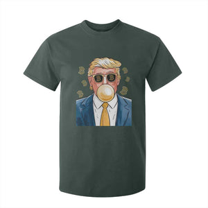 Trump Bitcoin T Shirt For Kid 2024 President Funny Golden Trump Bubble Gum TS10 Dark Forest Green Print Your Wear