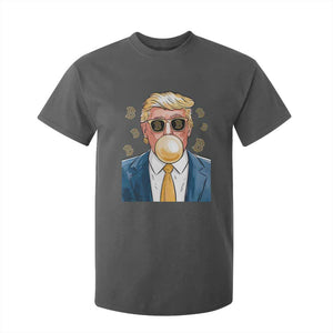 Trump Bitcoin T Shirt For Kid 2024 President Funny Golden Trump Bubble Gum TS10 Dark Heather Print Your Wear