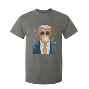 Trump Bitcoin T Shirt For Kid 2024 President Funny Golden Trump Bubble Gum TS10 Military Green Print Your Wear