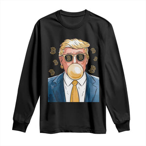 Trump Bitcoin Long Sleeve Shirt 2024 President Funny Golden Trump Bubble Gum TS10 Black Print Your Wear